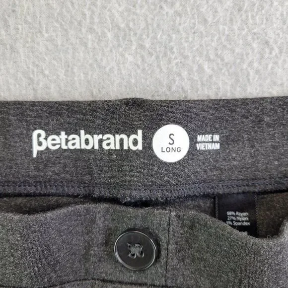 Betabrand Dress Pants Womens ST Long Gray Pull On Straight Leg Mid Rise Slimming - Picture 7 of 15